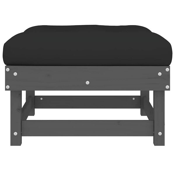 vidaXL F&oacute;tskemill &iacute; Gar&eth;inn me&eth; Sessu Gr&aacute; Gegnheil Fura