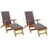 vidaXL Fellandi og samanbrj&oacute;tanlegur s&oacute;larst&oacute;ll 2 pcs Gr&aacute;r