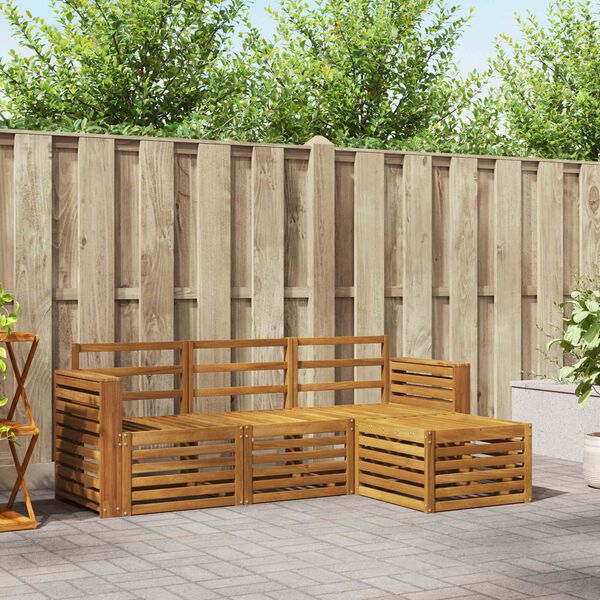 vidaXL S&oacute;fasett 4 pcs N&aacute;tt&uacute;rulegur Hrein akas&iacute;utr&eacute;