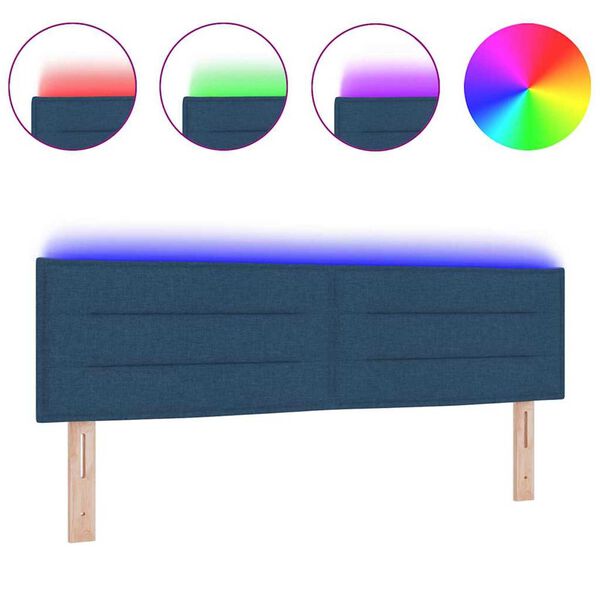 vidaXL LED h&ouml;fu&eth; Me&eth; LED r&aelig;ma lj&oacute;sum Vegghengt Bl&aacute;r 160 cm d&uacute;kur