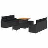 vidaXL Gar&eth;s&oacute;fa sett me&eth; p&uacute;&eth;i me&eth; geymslu 9 pcs Svartur
