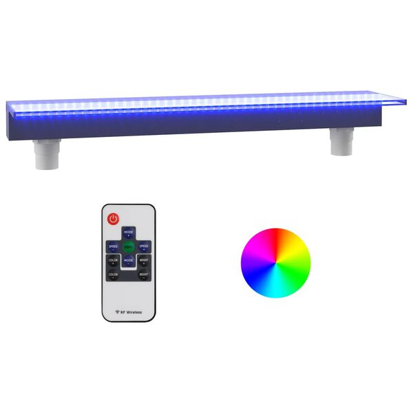vidaXL Afrennslisr&aacute;s fyrir Foss me&eth; RGB LED Akr&yacute;l 90 cm