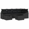 vidaXL S&oacute;fasett me&eth; p&uacute;&eth;i 7 pcs p&oacute;l&yacute;rattan