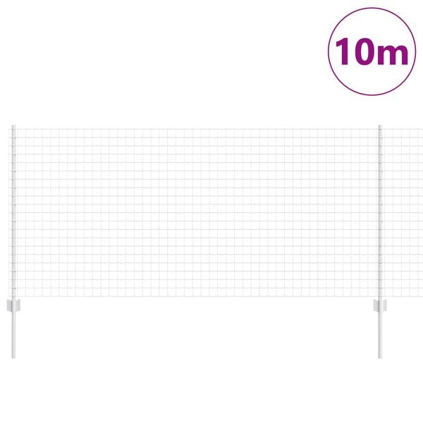vidaXL Gir&eth;ing me&eth; p&oacute;st Silfur 1 x 10 m St&aacute;l