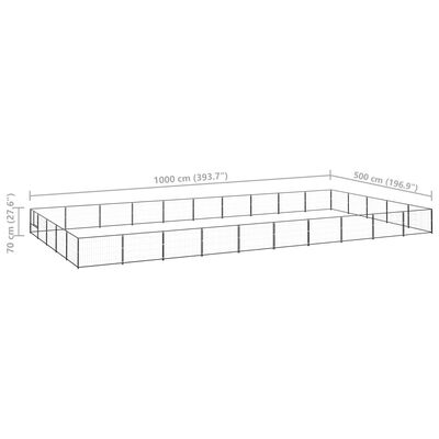 vidaXL Hundabyrgi Svart 50 m² Stál