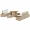 vidaXL Gar&eth;s&oacute;fa sett me&eth; p&uacute;&eth;i 8 pcs Drapplita&eth;ur Poly rattan