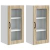 vidaXL Eldh&uacute;s sk&aacute;pur 2 pcs Sonoma Eik 40 x 31 x 80 cm Samsettur vi&eth;ur