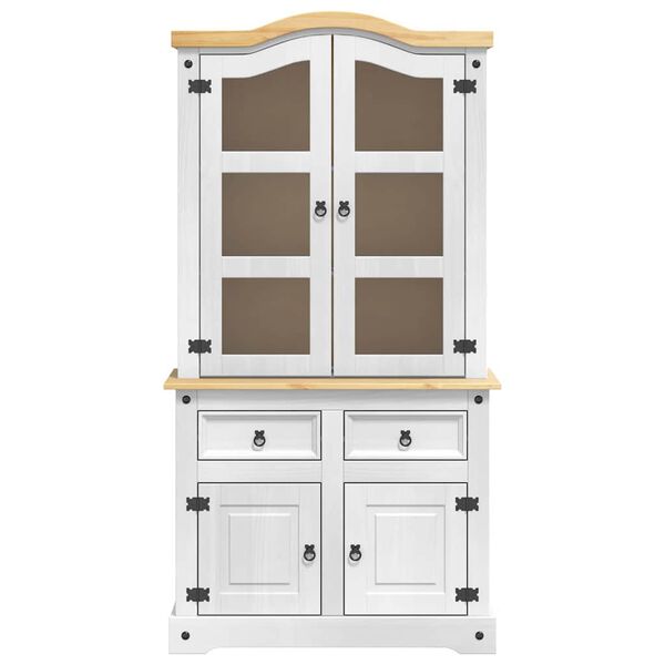 vidaXL Vi&eth;beinteyfla Hv&iacute;tt 100 x 48,5 x 179 cm Solid furuhikk