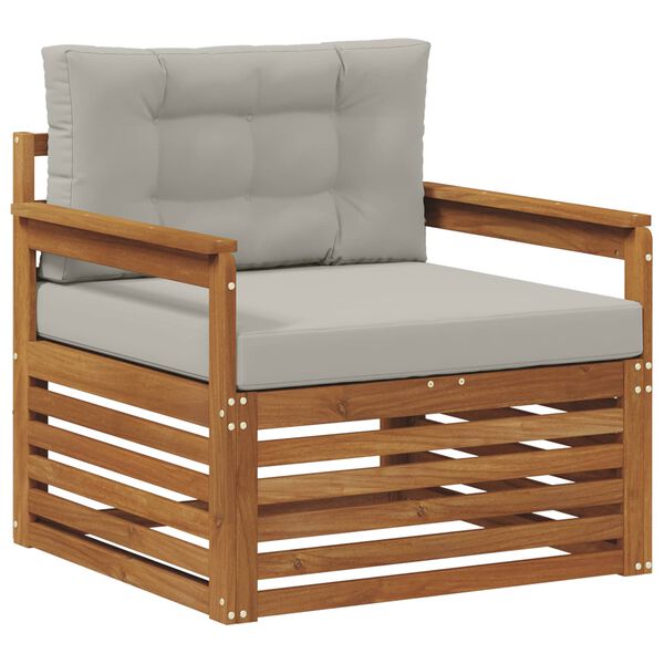 vidaXL &Uacute;ti s&oacute;fasett Solid Akas&iacute;uskei&eth; og P&oacute;lyester N&aacute;tt&uacute;rulegur