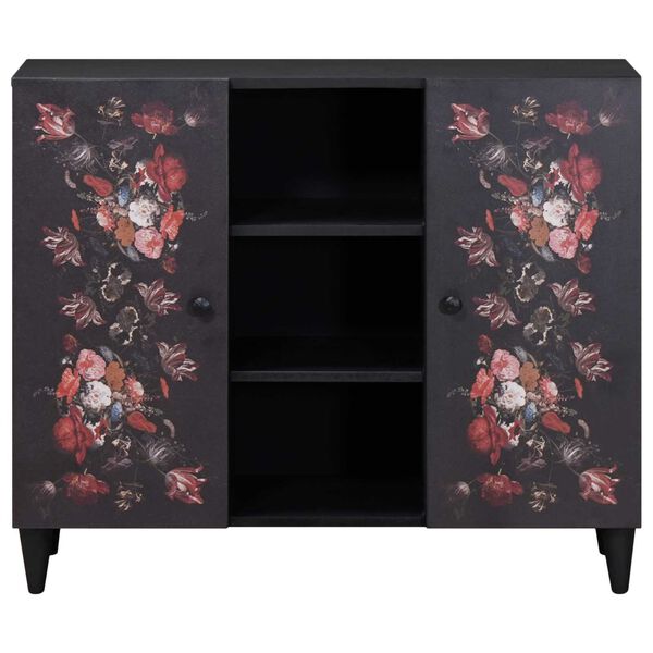 vidaXL Geymsk&aacute;pur me&eth; hur&eth; Marglitur 90 x 33,5 x 75 cm Hart mang&oacute;tr&eacute;