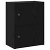 vidaXL B&oacute;kask&aacute;pur Svartur Eik 40x24x52 cm Samsettur Vi&eth;ur