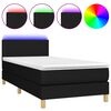 vidaXL H&oacute;lfa&eth; Springr&uacute;m me&eth; D&yacute;nu&LED Svart 90x190cm Tauefni