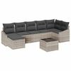 vidaXL Gar&eth;s&oacute;fa sett me&eth; p&uacute;&eth;i me&eth; geymslu 8 pcs Lj&oacute;sgr&aacute;r p&oacute;l&yacute;rattan