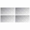 vidaXL Stigaplata R&eacute;tthyrningur 4 pcs Silfur 60 x 30 cm &Aacute;l