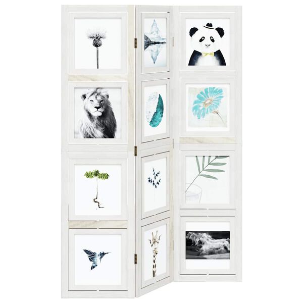 vidaXL Skilr&uacute;m 3 &THORN;il Hv&iacute;tt Gegnheill Paulowniavi&eth;ur