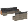vidaXL 10 Hluta Gar&eth;s&oacute;fasett me&eth; Sessum Gr&aacute;tt P&oacute;l&yacute;rattan