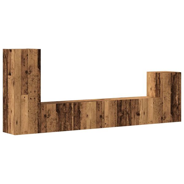 vidaXL 4ja sjónvarpsskápasett Veggfestur Viðarlitur Samsettur Viður