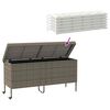 vidaXL Garðgeymslukassi með hjólum Grár 160x55x75 cm Poly Rattan