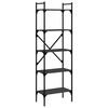 vidaXL B&oacute;kahilla me&eth; 5 Hillum Sv&ouml;rt 56x31,5x174 cm Samsettur Vi&eth;ur
