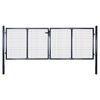 vidaXL M&ouml;skvagar&eth;hli&eth; &uacute;r galvaniseru&eth;u St&aacute;li 300x75 cm gr&aacute;tt