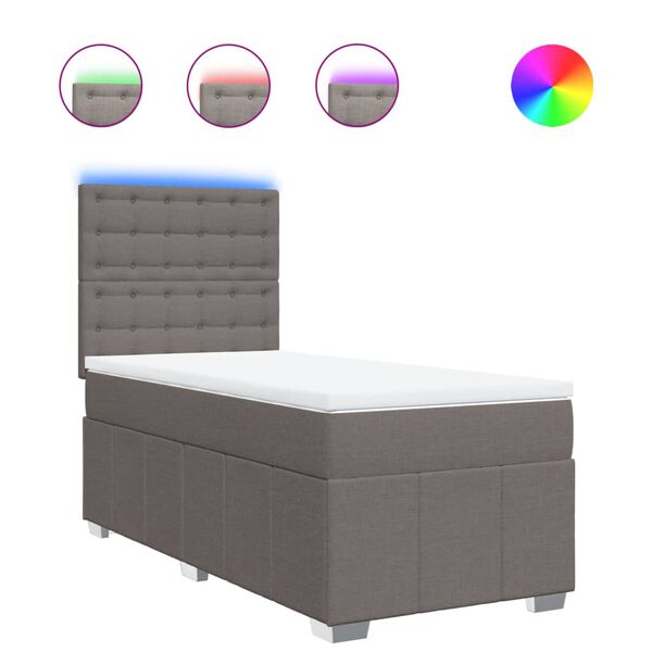 vidaXL H&oacute;lfa&eth; Springr&uacute;m me&eth; D&yacute;nu Br&uacute;ngr&aacute;tt 90x200 cm Tauefni