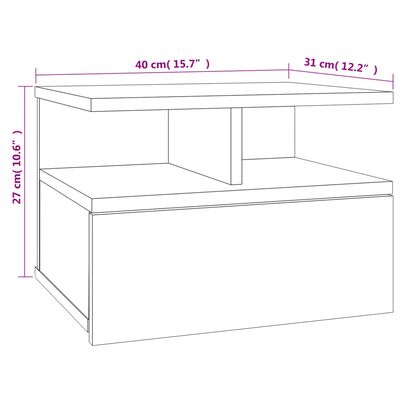 vidaXL Náttborð 2 stk Reyktóna Eik 40x31x27 cm Samsettur Viður