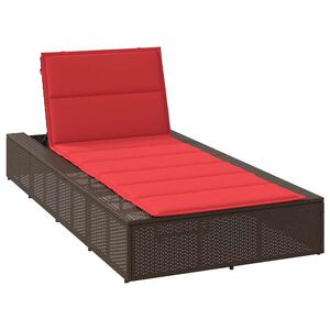 vidaXL lj&oacute;sabekkja me&eth; flj&oacute;tandi p&uacute;&eth;a Br&uacute;nn P&oacute;l&yacute;rattan