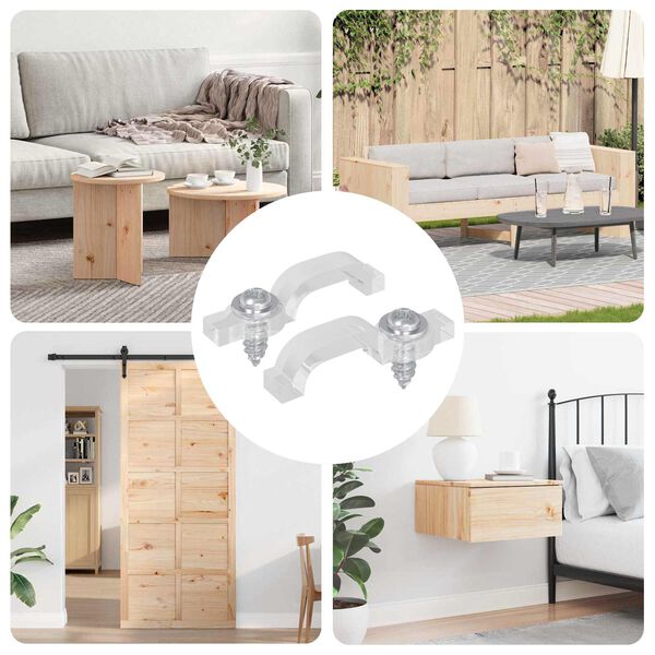 vidaXL LED Strip Clips 2 pcs Gegns&aelig;tt 2 x 1 x 0.5 cm Plast og J&aacute;rn