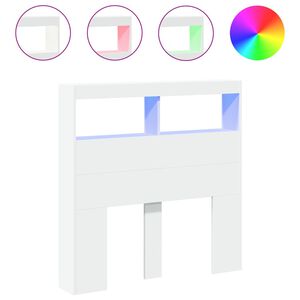 vidaXL H&ouml;f&eth;agaflssk&aacute;pur me&eth; LED Hv&iacute;tur 100x17x102 cm