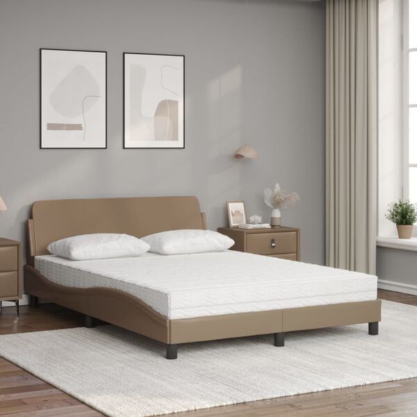 vidaXL R&uacute;m me&eth; D&yacute;nu Dover Cappuccino-lita&eth; 140x190 cm Gervile&eth;ur