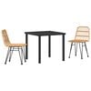 vidaXL Gar&eth;ur bor&eth;sett 3 pcs Br&uacute;nn Dufth&uacute;&eth;a&eth; st&aacute;l