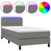 vidaXL H&oacute;lfa&eth; Springr&uacute;m me&eth; D&yacute;nu&LED D&ouml;kkgr&aacute;tt 80x200cm Tauefni
