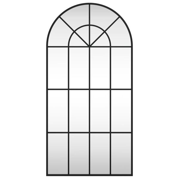 vidaXL Veggspegill Svartur 50x100 cm Bogadreginn J&aacute;rn