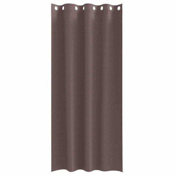 vidaXL Svartgard&iacute;nur me&eth; hringjum 2 pcs D&ouml;kk br&uacute;nt 225 x 140 cm