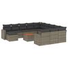 vidaXL 13 Hluta Gar&eth;s&oacute;fasett me&eth; Sessum Gr&aacute;r P&oacute;l&yacute;rattan