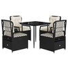 vidaXL 5 Hluta Gar&eth;bor&eth;stofusett me&eth; Sessum Svart P&oacute;l&yacute;rattan