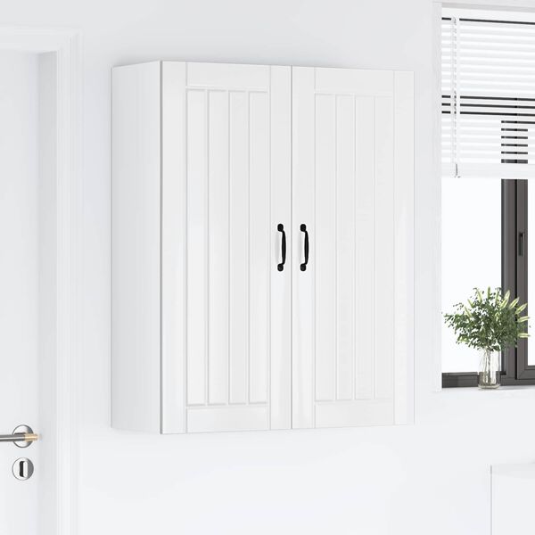 vidaXL Eldh&uacute;s sk&aacute;pur Lucca H&aacute;glansandi hv&iacute;tur 80 x 31 x 100 cm