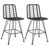 vidaXL Barst&oacute;lar 2 stk. Svartir 45x56x103,5 cm PE rattan og St&aacute;l