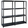 vidaXL Geymsluhilla Silfur 4 Hillur Sv&ouml;rt 122x30,5x130 cm Plast