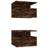 vidaXL N&aacute;ttbor&eth; 2 stk Reykt&oacute;na Eik 40x31x27 cm Samsettur Vi&eth;ur