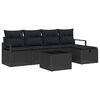vidaXL S&oacute;fasett me&eth; p&uacute;&eth;i me&eth; geymslu 6 pcs Svartur p&oacute;l&yacute;rattan