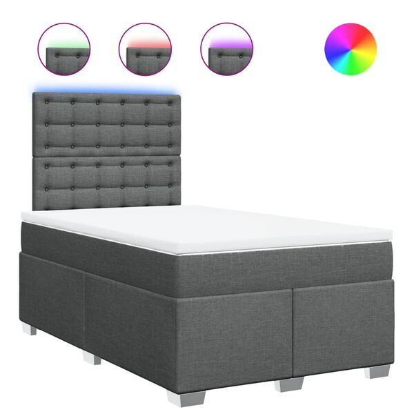 vidaXL H&oacute;lfa&eth; Springr&uacute;m D&ouml;kkgr&aacute;tt 120x190 cm Tauefni