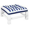 vidaXL Sessa á Brettasófa Bláar & Hvítar Rendur 80x80x12cm Efnisáklæði