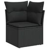 vidaXL 9 stykki gar&eth;s&oacute;fasett me&eth; p&uacute;&eth;um Black Poly Rattan Acacia
