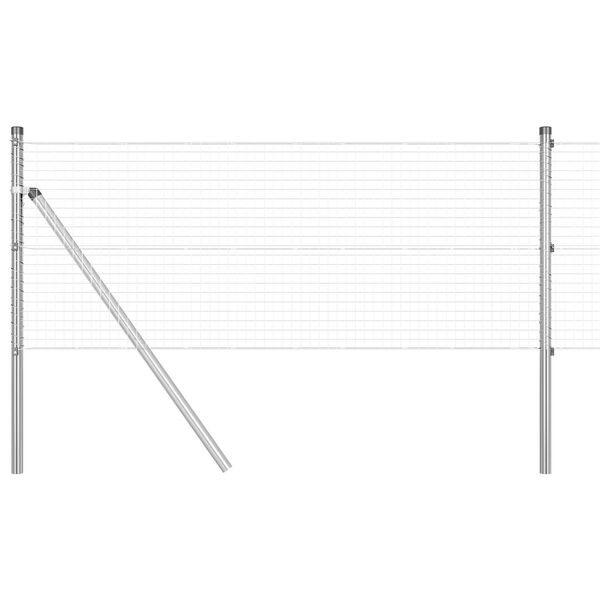 vidaXL Gir&eth;ingarp&oacute;stur Silfur 25 x 0,8 m (25 x 25 mm net) St&aacute;l