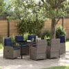 vidaXL Gar&eth;ur bor&eth;sett 7 pcs Gr&aacute;r Poly rattan