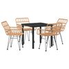 vidaXL Gar&eth;ur bor&eth;sett 5 pcs Br&uacute;nn Dufth&uacute;&eth;a&eth; st&aacute;l