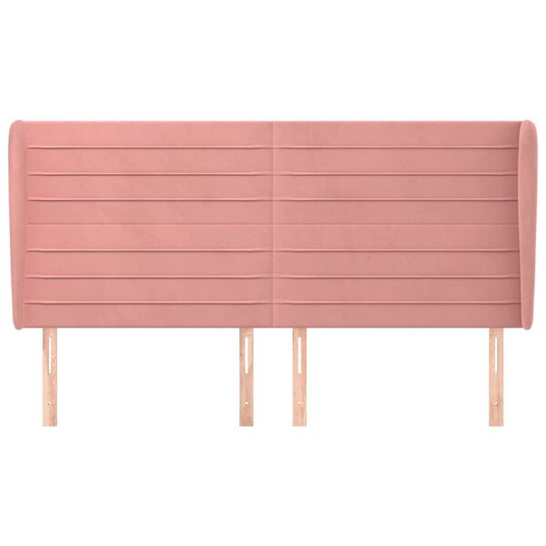 vidaXL H&ouml;f&eth;agafl me&eth; Eyrum 203x23x118/128 cm Bleik Flauel