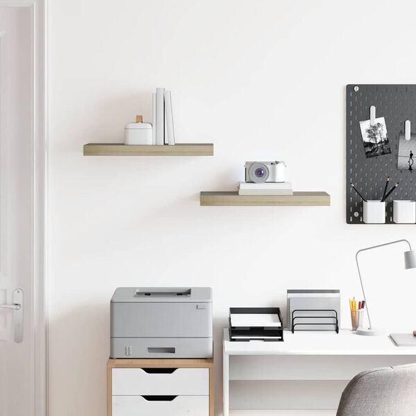 vidaXL Vegghengdar Hillur 2 stk. Eik 50x23x3,8 cm MDF