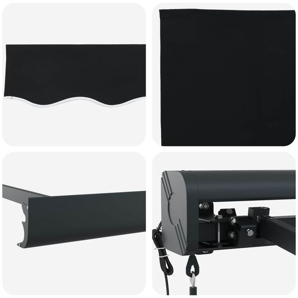 vidaXL S&oacute;lskermur Svartur 400 x 300 x 165 cm P&oacute;l&yacute;ester og Aluminium